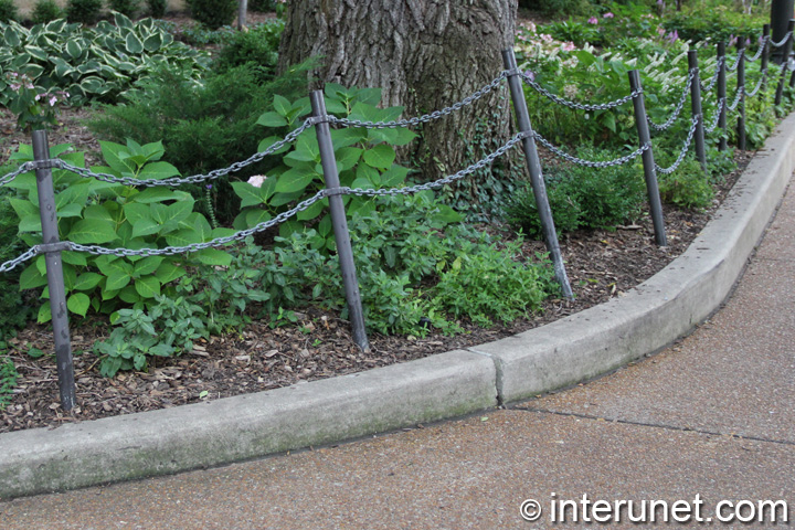 double chain fence on metal posts