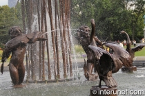 Fountain with sculptures in Lincoln Park Chicago