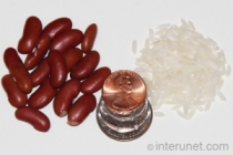 beans rice coins dry-beans-with-rice-and-coins