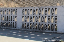 older fence made from concrete blocks