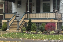 Wood front porch painted