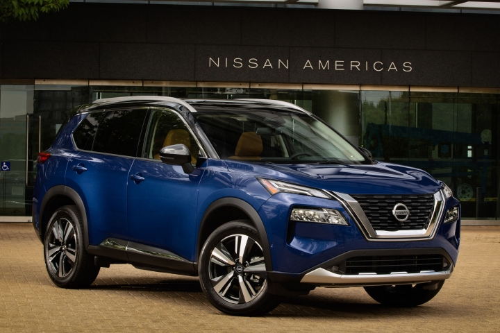 2021 Nissan Rogue front side blue