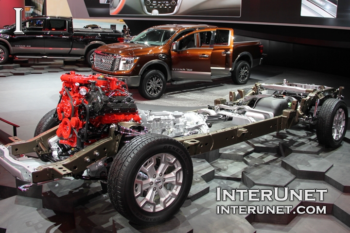  2016 Nissan Titan chassis with engine and transmission