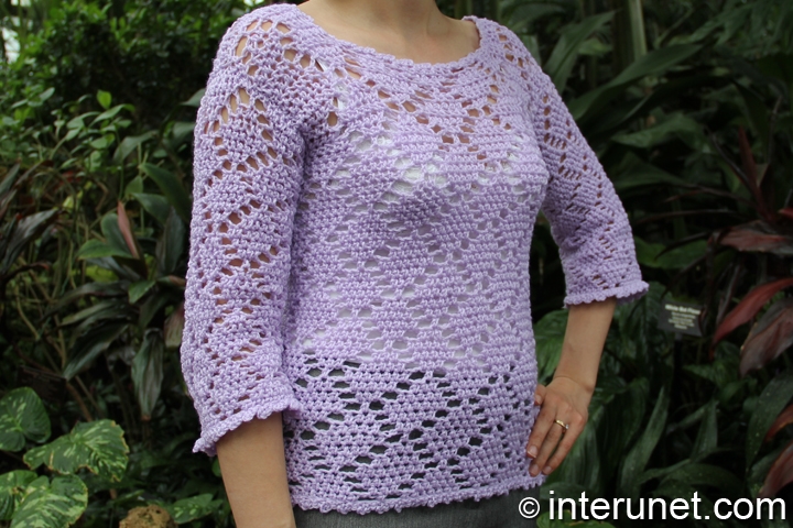 crochet sweater crochet-lace-sweater-diamond-pattern