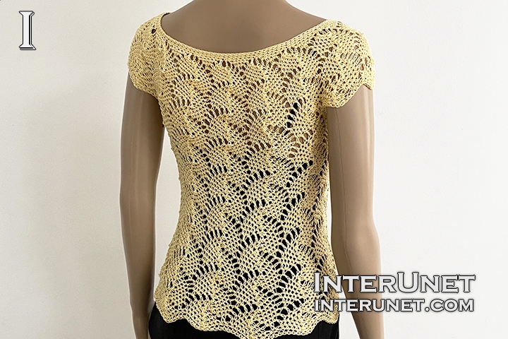 blouse crochet lace top leaf pattern