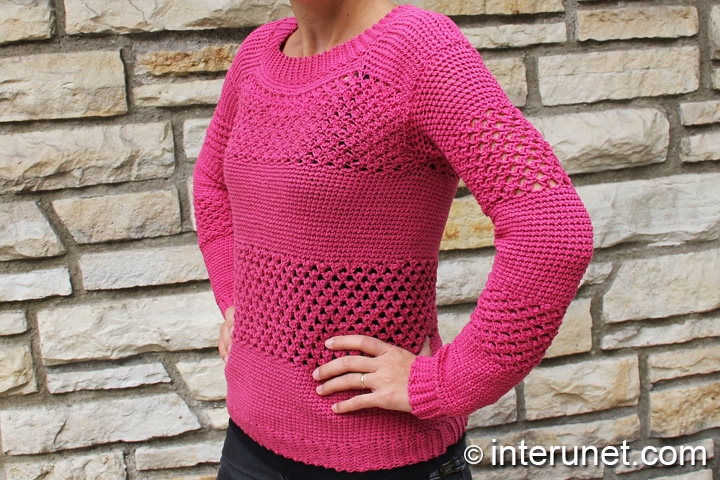 women's sweater crochet-raspberry-stitch-sweater