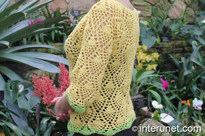 women's sweater crochet-pineapple-stitch