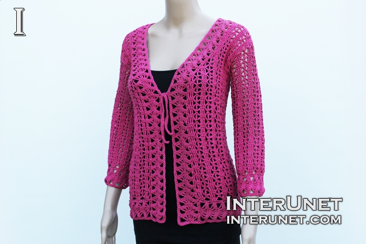 Crochet Cardigan pink-sweater-crochet
