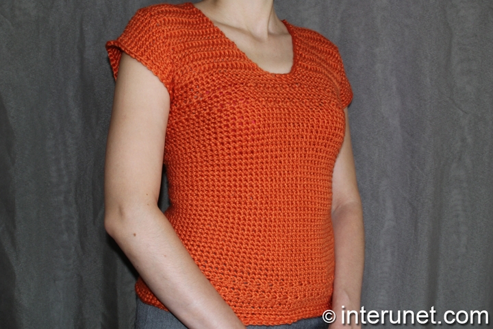 women’s short-sleeve sweater crochet pattern