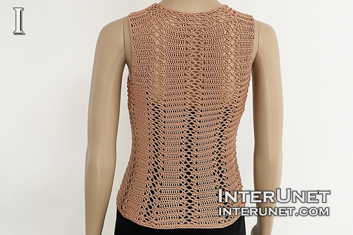 summer top turtleneck sleeveless vest top free crochet pattern
