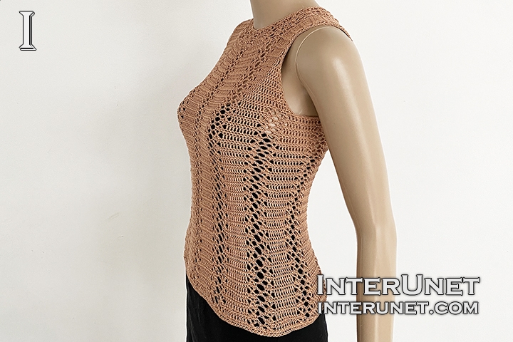 blouse turtleneck sleeveless top free crochet pattern