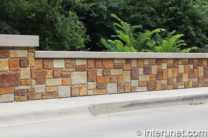 stone fence stylish-stone-fence-with-concrete-sills