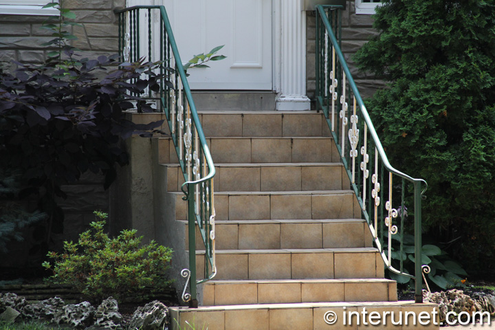 tile steps tile-steps-metal-railing-combination