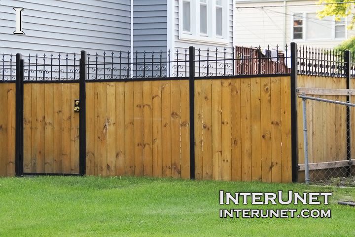 fence wood-fence-with-welded-metal-frame