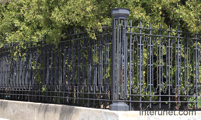 combination-of-black-metal-fence-with-hedge